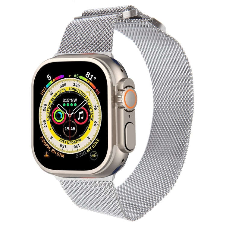 For Apple Watch Ultra 2 49mm Milanese Metal Magnetic Watch Band(Silver)