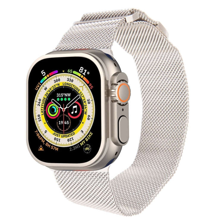 For Apple Watch Ultra 2 49mm Milanese Metal Magnetic Watch Band(Starlight)