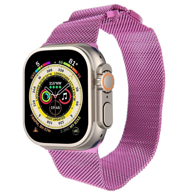 For Apple Watch Ultra 2 49mm Milanese Metal Magnetic Watch Band(Purple)