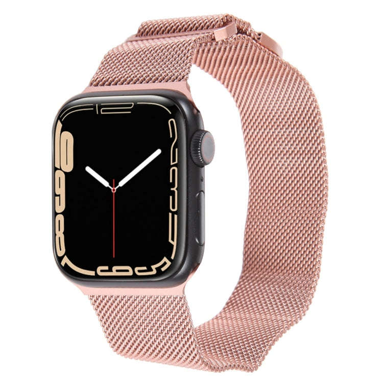 For Apple Watch Ultra 2 49mm Milanese Metal Magnetic Watch Band(Pink)