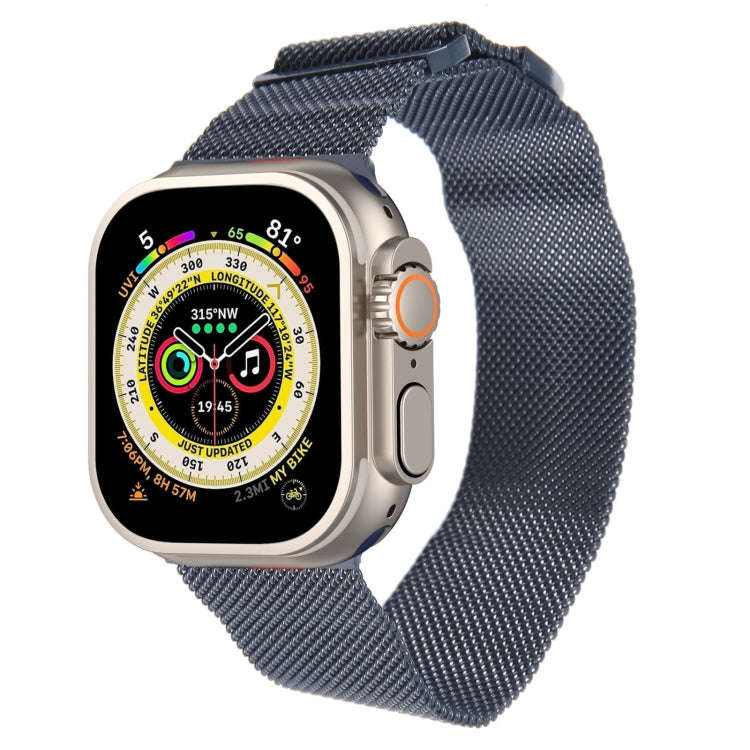 For Apple Watch 9 45mm Milanese Metal Magnetic Watch Band(Midnight Blue)