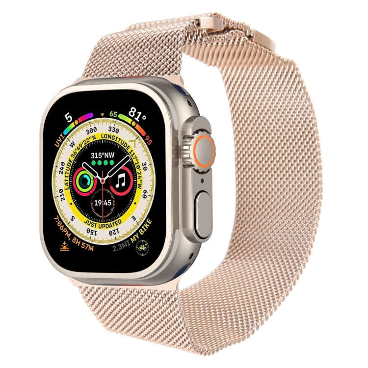 For Apple Watch 9 41mm Milanese Metal Magnetic Watch Band(Retro Gold)
