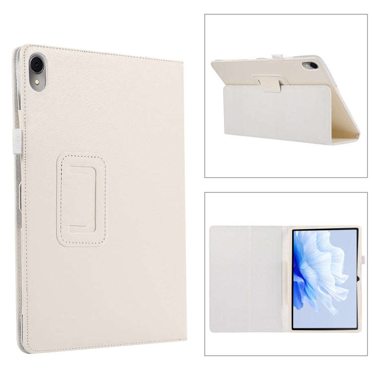 For Huawei MatePad Air 11.5 inch Litchi Texture Leather Tablet Case with Holder(White)