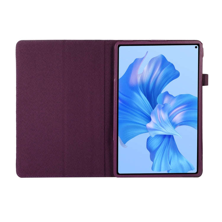 For Huawei MatePad Pro 11 2024 Litchi Texture Leather Tablet Case with Holder(Purple)