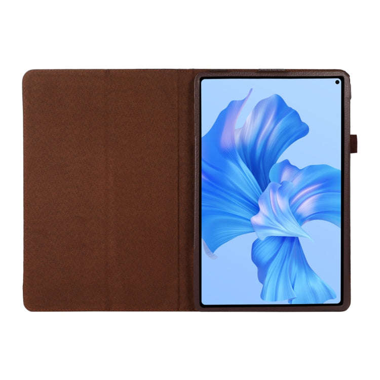 For Huawei MatePad Pro 11 2024 Litchi Texture Leather Tablet Case with Holder(Brown)