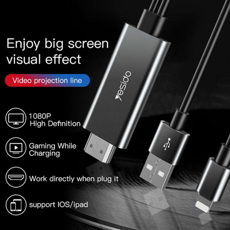 Yesido HM04 8 Pin to HDMI Adapter Cable, Length:1.8m