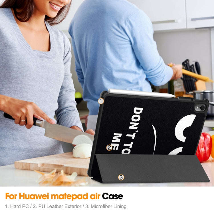 For Huawei Matepad Air Custer Painted 3-Fold Holder Smart Leather Tablet Case(Big Eye Me)