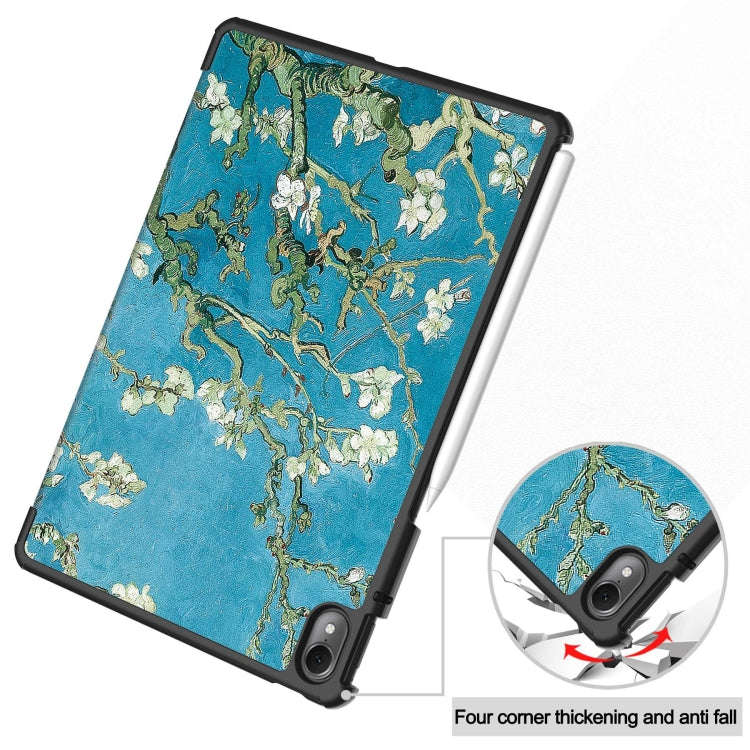 For Huawei Matepad Air Custer Painted 3-Fold Holder Smart Leather Tablet Case(Apricot)