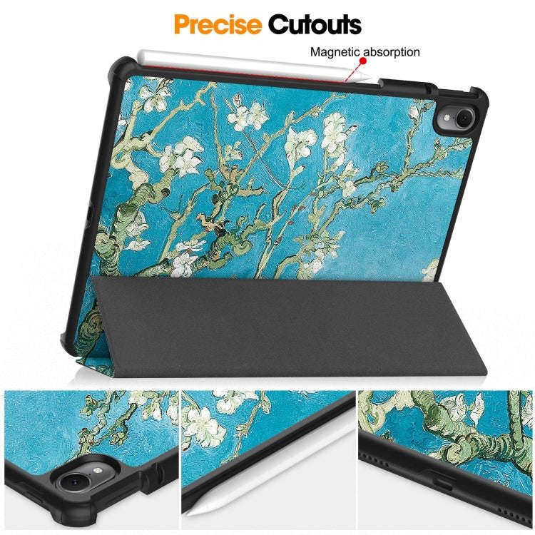 For Huawei Matepad Air Custer Painted 3-Fold Holder Smart Leather Tablet Case(Apricot)