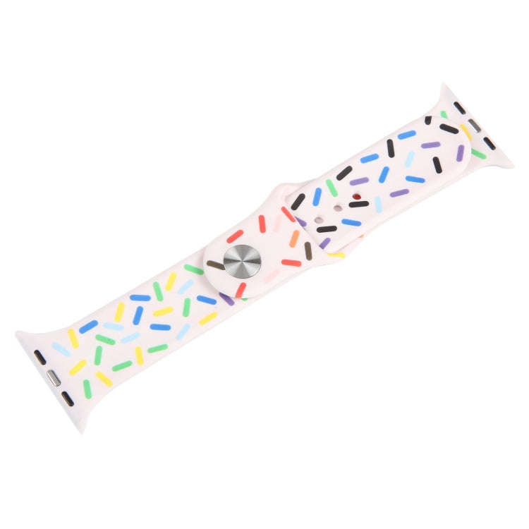 Rainbow Raindrops Silicone Watch Band For Apple Watch 4 40mm(Pink)