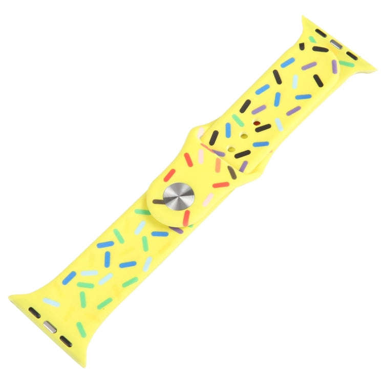 Rainbow Raindrops Silicone Watch Band For Apple Watch Ultra 2 49mm(Yellow)
