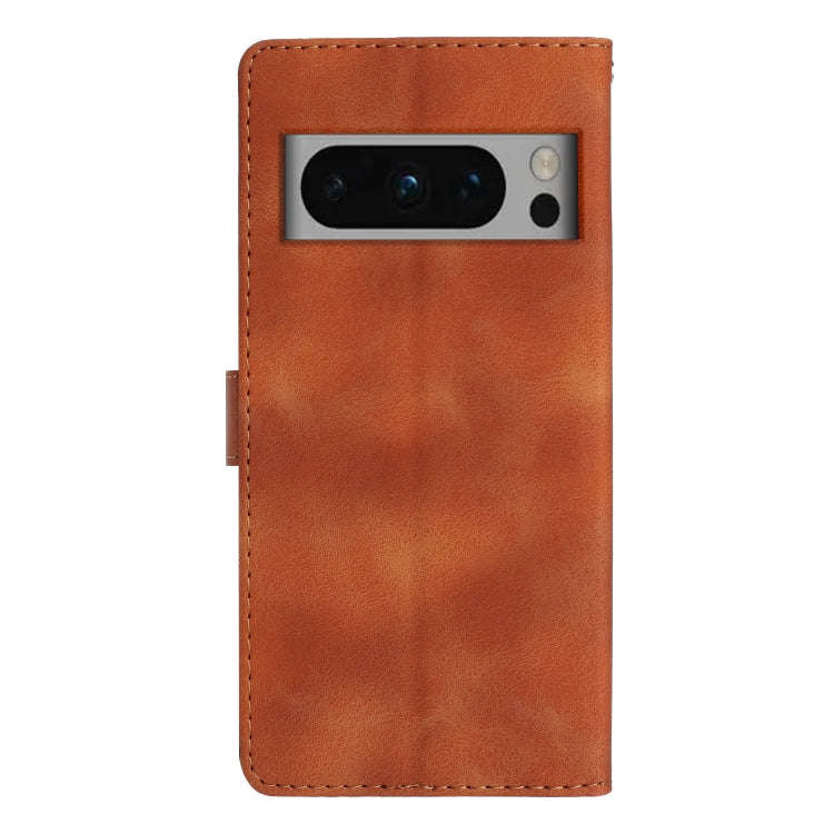 For Google Pixel 8 Pro Flower Butterfly Embossing Pattern Leather Phone Case(Brown)