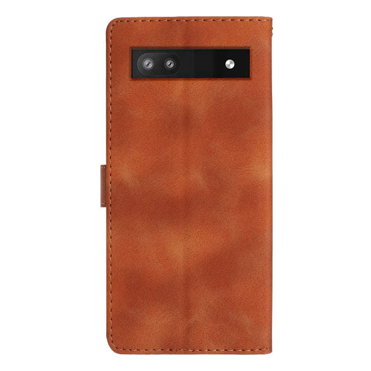 For Google Pixel 7a Flower Butterfly Embossing Pattern Leather Phone Case(Brown)