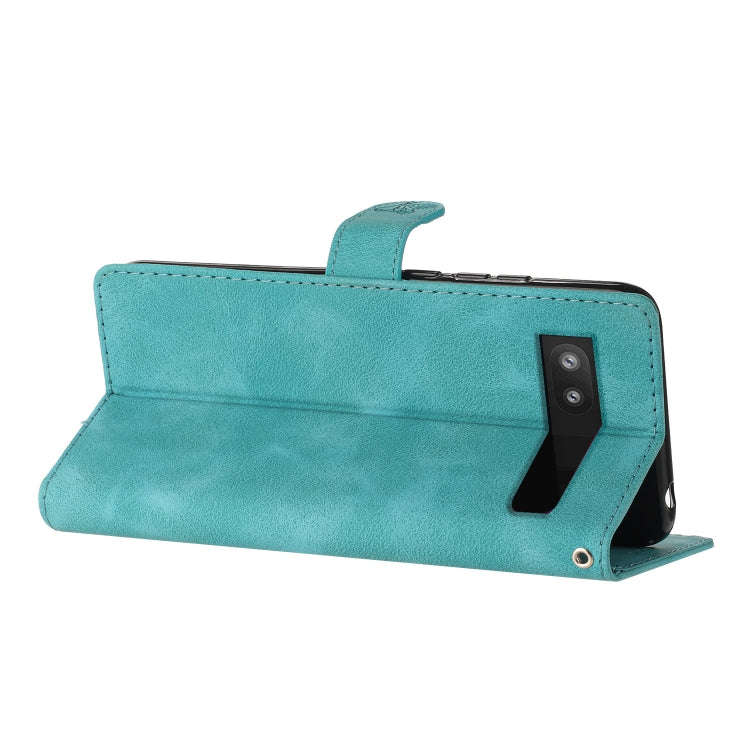 For Google Pixel 7a Flower Butterfly Embossing Pattern Leather Phone Case(Sky Blue)