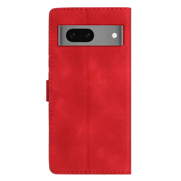 For Google Pixel 7 Flower Butterfly Embossing Pattern Leather Phone Case(Red)