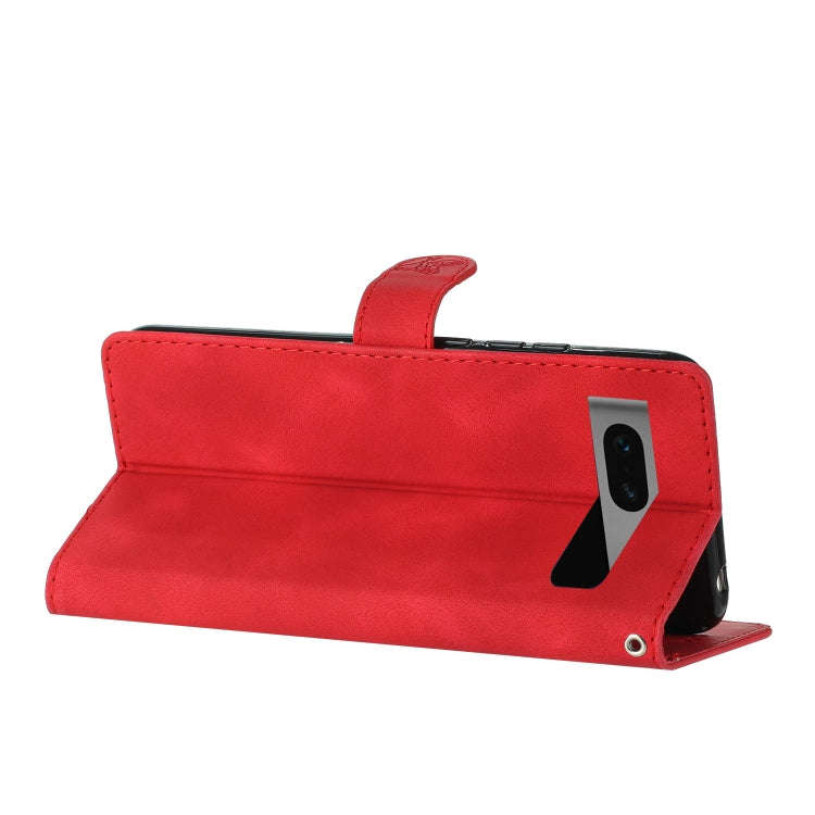 For Google Pixel 7 Flower Butterfly Embossing Pattern Leather Phone Case(Red)