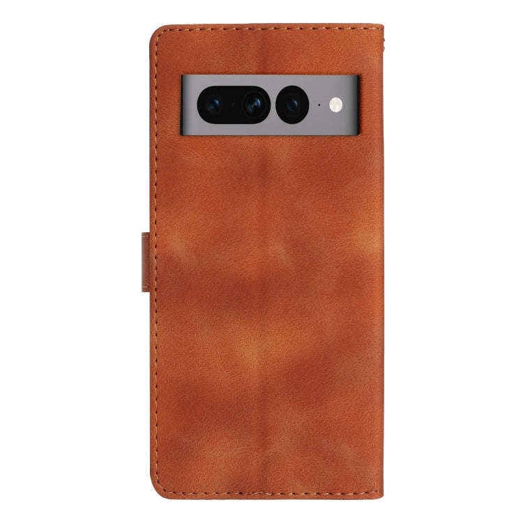 For Google Pixel 7 Pro Flower Butterfly Embossing Pattern Leather Phone Case(Brown)
