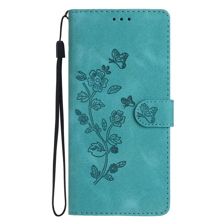 For Google Pixel 7 Pro Flower Butterfly Embossing Pattern Leather Phone Case(Sky Blue)