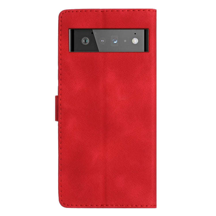 For Google Pixel 6 Pro Flower Butterfly Embossing Pattern Leather Phone Case(Red)