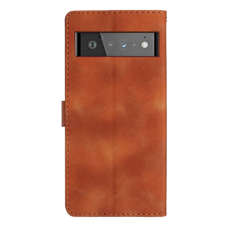 For Google Pixel 6 Pro Flower Butterfly Embossing Pattern Leather Phone Case(Brown)