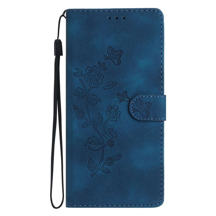 For Nokia 6.2 / 7.2 Flower Butterfly Embossing Pattern Leather Phone Case(Blue)