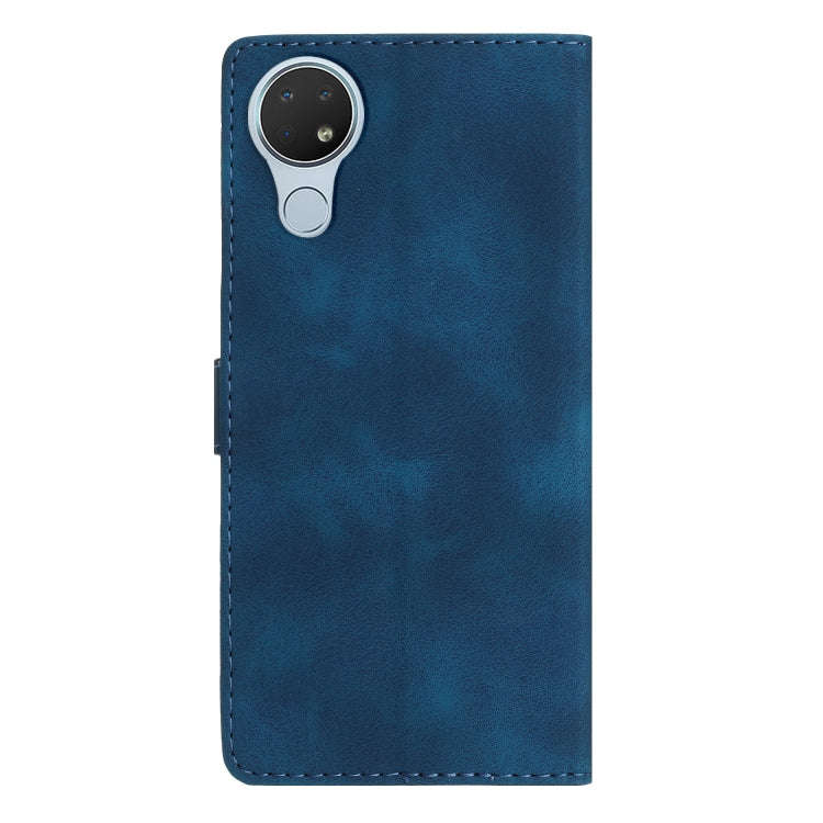 For Nokia 6.2 / 7.2 Flower Butterfly Embossing Pattern Leather Phone Case(Blue)