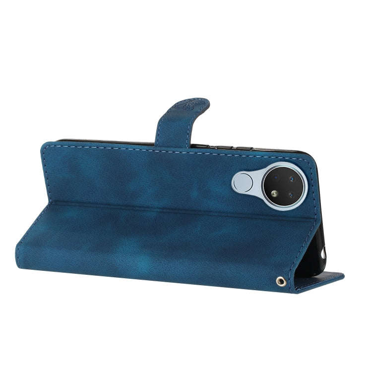 For Nokia 6.2 / 7.2 Flower Butterfly Embossing Pattern Leather Phone Case(Blue)