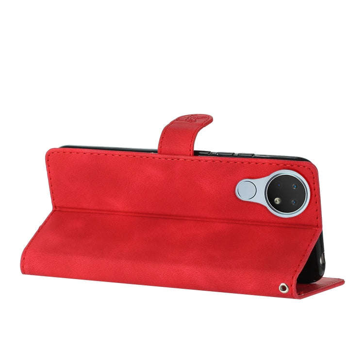 For Nokia 6.2 / 7.2 Flower Butterfly Embossing Pattern Leather Phone Case(Red)