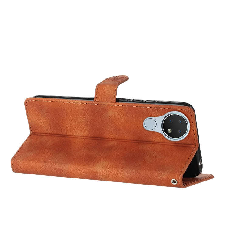 For Nokia 6.2 / 7.2 Flower Butterfly Embossing Pattern Leather Phone Case(Brown)