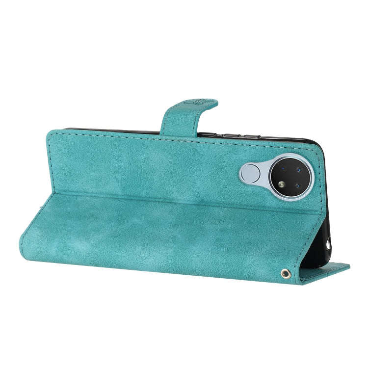 For Nokia 6.2 / 7.2 Flower Butterfly Embossing Pattern Leather Phone Case(Sky Blue)
