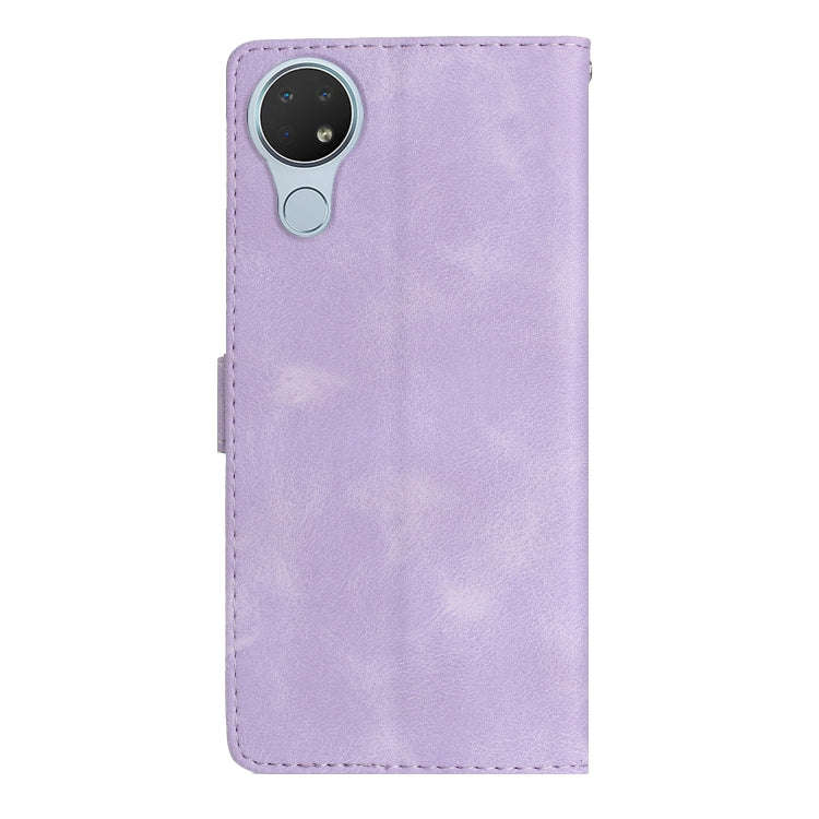 For Nokia 6.2 / 7.2 Flower Butterfly Embossing Pattern Leather Phone Case(Purple)
