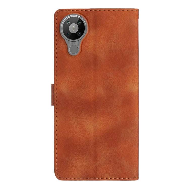 For Nokia 5.3 Flower Butterfly Embossing Pattern Leather Phone Case(Brown)