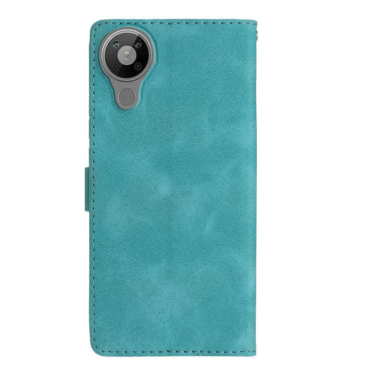 For Nokia 5.3 Flower Butterfly Embossing Pattern Leather Phone Case(Sky Blue)