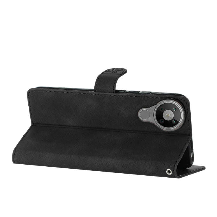 For Nokia 5.3 Flower Butterfly Embossing Pattern Leather Phone Case(Black)