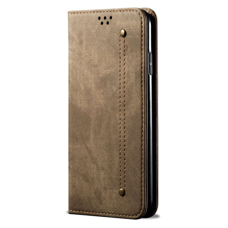 For Honor 90 Denim Texture Flip Leather Phone Case(Khaki)