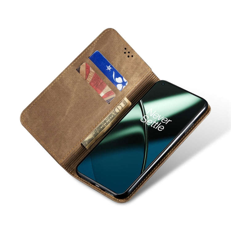 For Honor 90 Denim Texture Flip Leather Phone Case(Khaki)