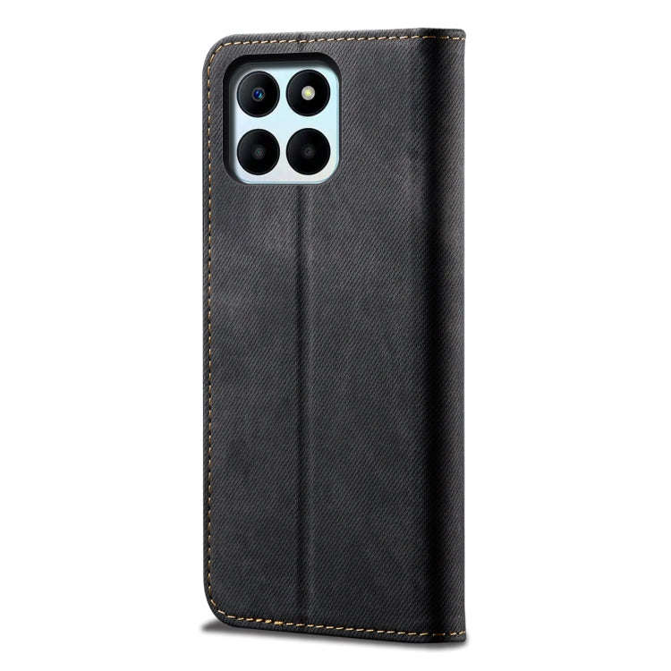 For Honor X6b 4G Global Denim Texture Flip Leather Phone Case(Black)