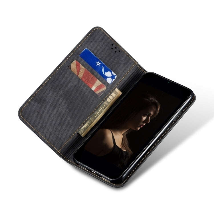 For Honor X6b 4G Global Denim Texture Flip Leather Phone Case(Black)
