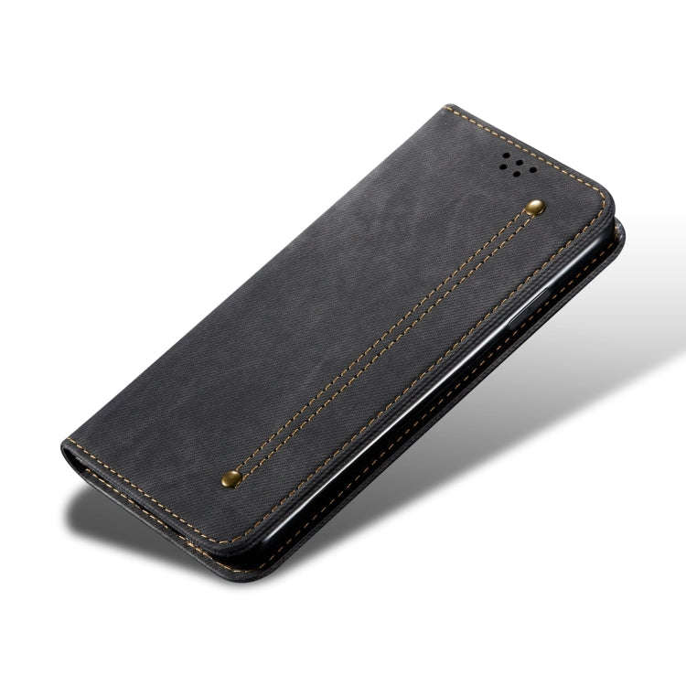 For Honor X6b 4G Global Denim Texture Flip Leather Phone Case(Black)