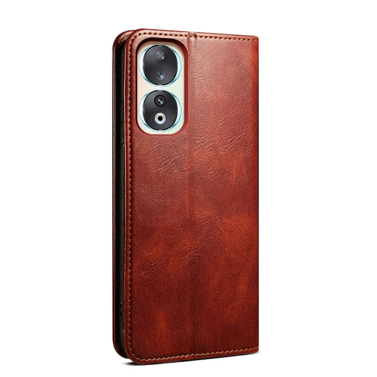 For Honor 90 Oil Wax Crazy Horse Texture Leather Phone Case(Brown)