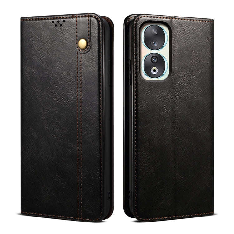 For Honor 90 Oil Wax Crazy Horse Texture Leather Phone Case(Black)