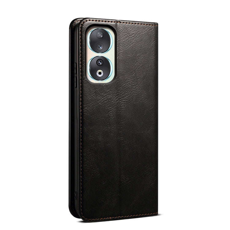 For Honor 90 Oil Wax Crazy Horse Texture Leather Phone Case(Black)