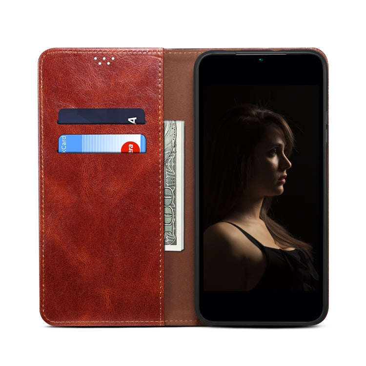 For Honor X6b 4G Global Oil Wax Crazy Horse Texture Leather Phone Case(Brown)