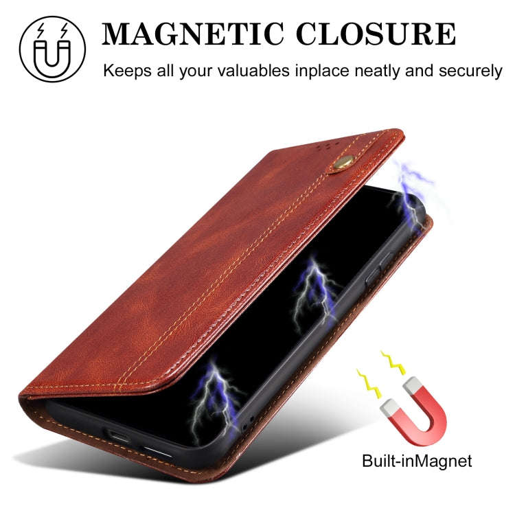 For Honor X6b 4G Global Oil Wax Crazy Horse Texture Leather Phone Case(Brown)