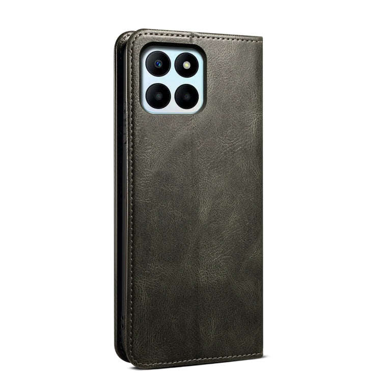 For Honor X6b 4G Global Oil Wax Crazy Horse Texture Leather Phone Case(Green)