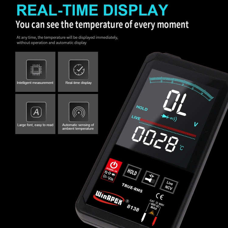 WinAPEX Smart Touch Screen Digital Multimeter, Model:8138