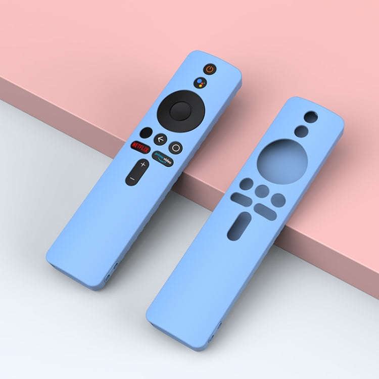 For Xiaomi MiBox S Remote Control Liquid Silicone Protective Case(Sky Blue)
