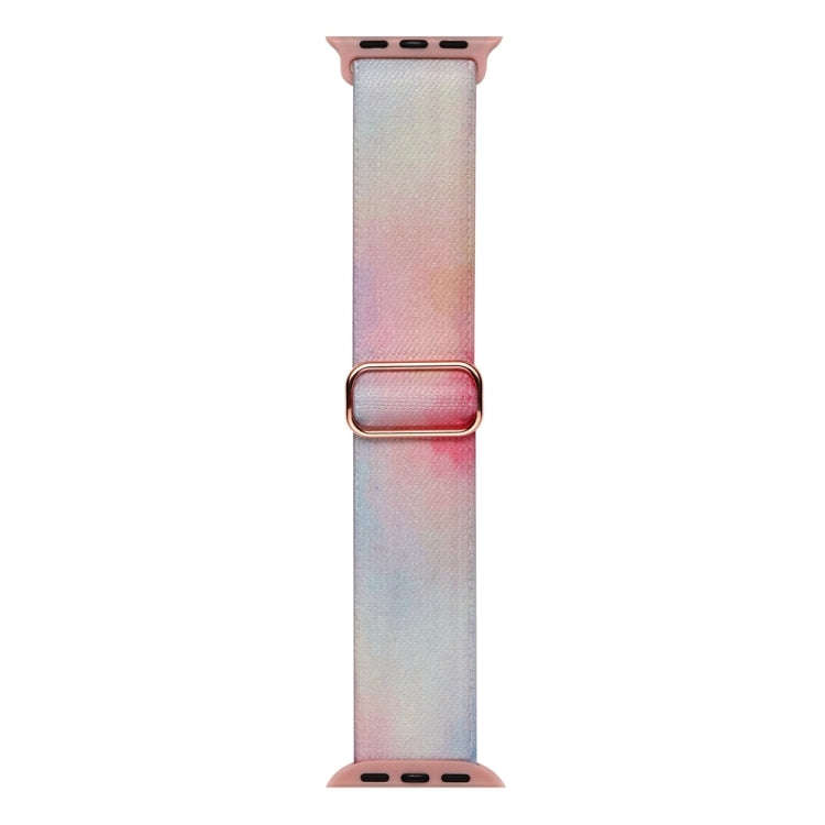 For Apple Watch Ultra 2 49mm Painted Pattern Nylon Replacement Watch Band(Symphony Aurora)