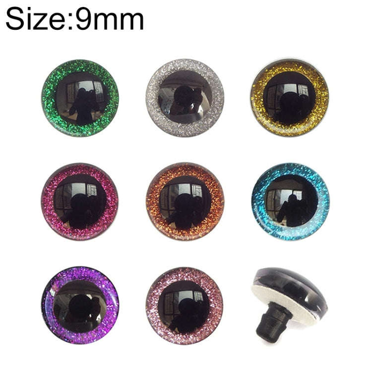 100pcs Resin Three-dimensional Animal Artificial Eye Plastic Plush Toy Accessories, Size:9mm (Col...