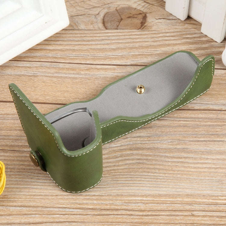 For Canon EOS R8 1/4 inch Thread PU Leather Camera Half Case Base(Green)